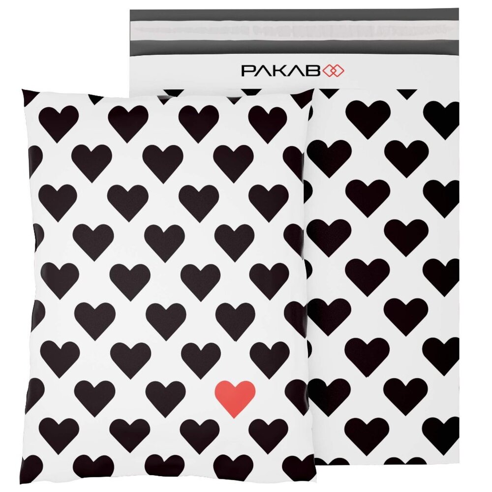 15 Hearts Poly Mailers 10" X 13"